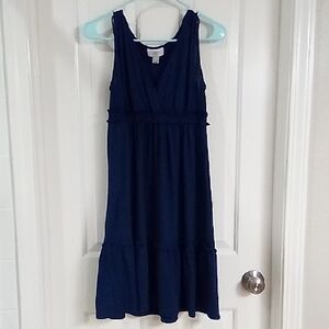 LOFT Women's Navy Blue Midi Dress